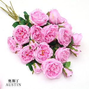 Roses artificielles Austin 30cm-100cm en plastique pour décorations de mariage et accessoires de maison - Product Image 5