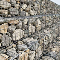 Gabion 2x1x1m en treillis soudé galvanisé 80x100mm, cage en pierre pour mur de soutènement, construction et aménagement paysager de bords de rivière