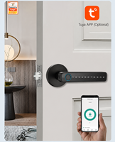 Poignée de porte intelligente avec empreinte digitale Tuya/TTLock, contrôle à distance par application, Cloud/Wi-Fi, alliage d'aluminium, entrée sans clé, porte en bois