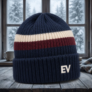 Gorro de lana 100% con diseño de trenzas Euro View Red Washed, informal, con pompón, logo bordado y puño acanalado, para deportes de invierno. - Product Image 6