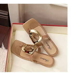 Venta al por mayor U-hebilla cadena <span class=keywords><strong>zapatillas</strong></span> de mujer <span class=keywords><strong>Zapatillas</strong></span> de mujer cabeza ahuecada usando chanclas - Product Image 4