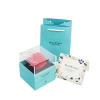 Boîte cadeau en carton gris recyclable faite à la main avec revêtement UV pour bijoux, montres - Anniversaire, Saint-Valentin, Fête des Mères