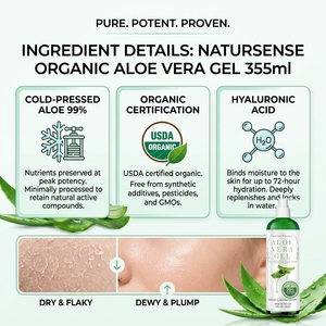 Gel de <span class=keywords><strong>Aloe</strong></span> <span class=keywords><strong>Vera</strong></span> Orgánico Natural <span class=keywords><strong>Puro</strong></span> al 92%, Gel Hidratante y Calmante, Gel de <span class=keywords><strong>Aloe</strong></span> <span class=keywords><strong>Vera</strong></span> para la Cara - Product Image 3