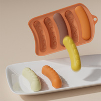 AFB Nouveau Moule en Silicone Alimentaire à Cinq Cavités pour Œufs, Saucisses et Hot-dogs, Outil pour Aliments Complémentaires pour Bébé