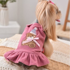 Autunno-inverno carino piccolo orso in pile vestito da cane nuovo stile <span class=keywords><strong>vestiti</strong></span> per animali domestici con cappuccio caldo e cintura posteriore all'ingrosso - Product Image 3