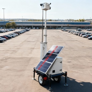 Remorque de surveillance <span class=keywords><strong>solaire</strong></span> tout-en-un avec mât de 6 m pour les chantiers de construction et les parkings - Product Image 1