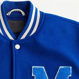 Manteau à blocs de couleurs personnalisé de haute qualité pour hommes, veste universitaire de baseball décontractée avec broderie à boutons et coupe normale - Product Image 2