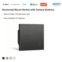 Interrupteur intelligent vertical Zigbee minimaliste, panneau noir, blanc, or, gris, s'adaptant à la décoration intérieure moderne haut de gamme