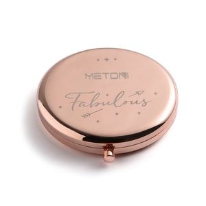 Luxury Rose Gold Double Side Pocket <b>Mirror</b> Portable Private Label Custom <b>Compact</b> <b>Mirror</b> With Logo - Product Image 2