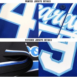Maillot de baseball personnalisé noir et bleu marine, col en V, manches courtes, unisexe, polyester, nom d'équipe personnalisé, respirant - Product Image 5