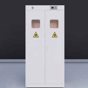 Gabinete de Acero <span class=keywords><strong>para</strong></span> Cilindros de Gas de Doble Puerta y Dos Botellas <span class=keywords><strong>para</strong></span> <span class=keywords><strong>Laboratorio</strong></span>, Industria Química y Medicina, con Sistema de Alarma - Product Image 2