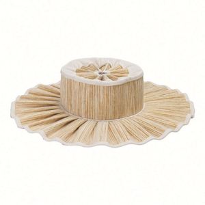 Sombrero de Sol Plegable de Ala Ancha para Mujer, Moderno y a la Moda, para Verano y Otoño, Fácil de Transportar, con Correa Plisada, de Lujo, para la Playa - Product Image 4