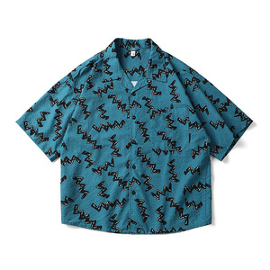 Chemise à manches courtes imprimée pour <span class=keywords><strong>homme</strong></span> de la marque Hip-hop - Nouveau style printemps/é<span class=keywords><strong>t</strong></span>é, chemise à manches courtes décontractée pour <span class=keywords><strong>homme</strong></span>, chemise ample - Product Image 6