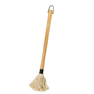 Pinceau à badigeonner avec manche en bois, poils en coton, 46,5 cm, pour barbecue, outil de cuisson extérieur durable - Product Image 1