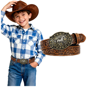 Cinturón Vaquero de Cuero Genuino para Hombre, Estilo Rústico Vintage de Texas, con Hebilla de Aleación Reversible y Desmontable para Jeans y Pantalones - Product Image 1