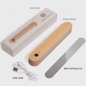 Palo magnético <span class=keywords><strong>de</strong></span> inducción <span class=keywords><strong>de</strong></span> <span class=keywords><strong>madera</strong></span> para pared, candelabro con Sensor <span class=keywords><strong>de</strong></span> movimiento, <span class=keywords><strong>luz</strong></span> nocturna para dormitorio, lámpara recargable inalámbrica por USB, venta al por mayor <span class=keywords><strong>de</strong></span> fábrica - Product Image 6