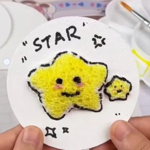 Tạo Bọt Kết Cấu Sơn Tùy Chỉnh DIY Siêu Mỏng Ba Chiều Tay Màu Nén Bột Gỗ Miếng Bọt Biển Cho Trẻ Em - Product Image 2