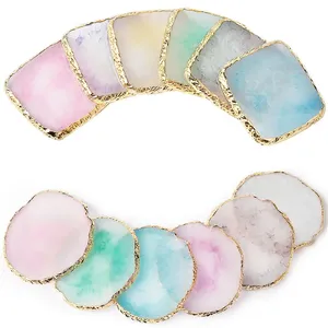 1 pièce Palette ronde en résine et pierre d'agate pour nail art, pour mélange de couleurs, présentation de vernis gel et outil de manucure - Product Image 2
