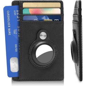 PU <b>Card</b> <b>Holder</b> With RFID Blocking Technology For Credit <b>Cards</b> Ultra Thin Design Black Carbon Fiber Material - Product Image 2
