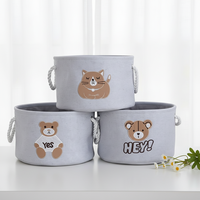 Panier de rangement en toile pour enfants, design moderne d'animaux de dessin animé, pliable, avec poignée, écologique, gain de place, grande capacité