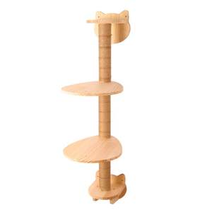 Holz-Katzenbaum mit Sisal-Kratzbaum, mehrstufigen Sitzplätzen, stabiler Indoor-Katzenturm zum Klettern, Kratzen und Entspannen - Product Image 4