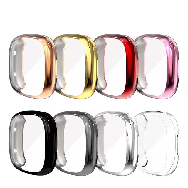 Full Cover Plating TPU Watch Case for Fitbit Versa4 Fitbit Sense2 Screen Protector Case