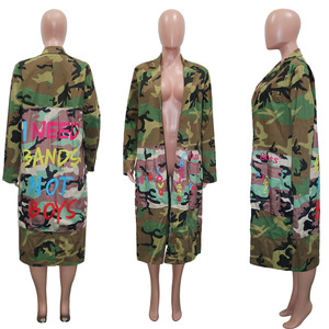 Abrigos Largos de Camuflaje de Nuevo Estilo para Mujer, Tallas Grandes, a la Moda - Product Image 5