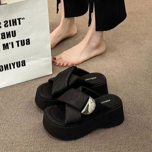 Nouvelles sandales d'été à plateforme et talons hauts de style français pour femmes, à bout ouvert, avec amorti, légères, idéales pour la plage et l'extérieur - Product Image 2