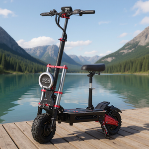 USA Free Shipping Waterproof Connector Keyless App Control 60V 6000W Dual Motor 11inch Fat Tire Electric Scooter with 50-70miles - Product Image 1