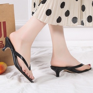 Zapatos de Tacón Bajo con Punta Cuadrada para Mujer, Tallas Grandes, Novedad de Verano, Elegantes Chanclas, Sandalias Sexys - Product Image 3