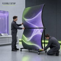Layar Video LED Lipat S-Curve Fleksibel P2.5 4K HDR10, Layar Lunak Kreatif dengan Garansi 2 Tahun untuk Pameran dan Periklanan Dalam Ruangan