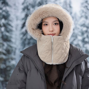 2025 nouveau chapeau d'hiver pour femmes en plein air coupe-vent chapeau <span class=keywords><strong>avec</strong></span> écharpe intégré résistant au froid Plaid polyvalent élégant tête Wrap chapeau - Product Image 6