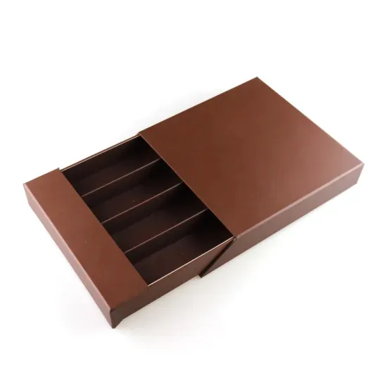 Slope Opening Luxury 4 piece Chocolate Bar Gift Packaging Drawer Box With Divider