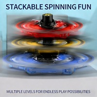 Fidget Spinner Mécanique Transformable Lumineux dans l'obscurité, Empilable, Jouet Anti-stress pour Enfants et Adultes, Fonction Support de Téléphone