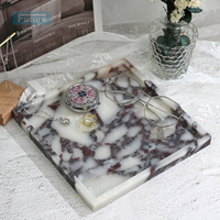 Marbre de luxe Calactta Viola pour plateau de service carré pour bijoux fruits secs salle de bain agréments-assiettes pour la décoration intérieure