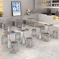CRF Style moderne Idéal pour les ambiances intérieures et extérieures élégantes Combinaison table et chaise en acier inoxydable pour salon de thé au lait Café