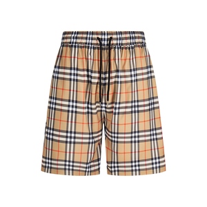 Luxury Khaki Plaid Men Mid Bermuda Shorts Bur berry High Quality Casual Summer Beach <b>Drawstring</b> Breathable Quick Dry Fashion - Product Image 1