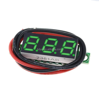 Meteran Tegangan DC Digital Ultra-kecil 0.28 Inci, Layar Digital, Dapat Disesuaikan, Dua Kabel, DC2.5-30V, Proteksi Koneksi Terbalik