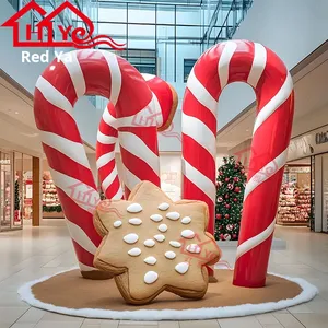 Adorno Navideño Gigante <span class=keywords><strong>de</strong></span> Resina - <span class=keywords><strong>Galleta</strong></span> <span class=keywords><strong>de</strong></span> Bastón <span class=keywords><strong>de</strong></span> Caramelo con Color y Diseño Personalizados para Exhibición Navideña - Product Image 1