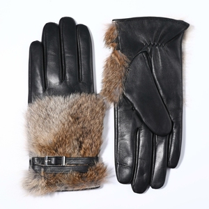 <span class=keywords><strong>Gants</strong></span> <span class=keywords><strong>en</strong></span> fourrure de lapin et <span class=keywords><strong>en</strong></span> <span class=keywords><strong>cuir</strong></span> de mouton véritable à la mode pour hommes <span class=keywords><strong>Gants</strong></span> à écran tactile <span class=keywords><strong>en</strong></span> peluche pour un usage quotidien Hiver chaud - Product Image 6