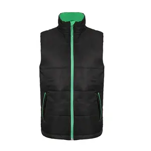 OEM Custom Logo Stand Collar Sleeveless Cotton Soft Puff Winter Sports Company Uniform Men Down Puffer Vest