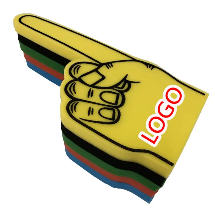 2024 Promosi NO. 1 cheering busa EVA busa tangan/cheering jari jempol memegang spanduk dengan logo kustom