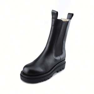 2025 Winter New Leather Internal Increase High Thick Bottom Women's Short <b>Boot</b> Fashion Casual Soft Warm chelsea Short <b>Boot</b> - Product Image 6