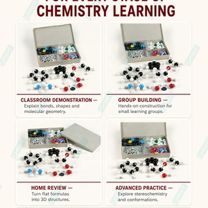 ชุดโ<span class=keywords><strong>ม</strong></span>เดลโ<span class=keywords><strong>ม</strong></span>เลกุล LYMART 125 ชิ้น อุปกรณ์การศึกษาวิทยาศาสตร์ STEM สำหรับ<span class=keywords><strong>เคมี</strong></span>อินทรีย์ ชุดอุปกรณ์ประกอบโมเดลแบบลูกบอลและแท่งสำหรับการเติมเต็มพื้นที่ - Product Image 5