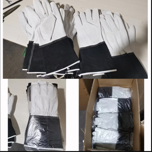 Gants de <span class=keywords><strong>soudeur</strong></span> en cuir de chèvre blanc, résistants au feu, antidérapants, respirants, pour soudage à l'arc à l'argon - Product Image 4