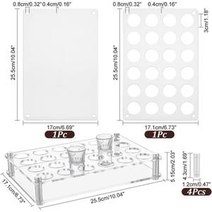 Exhibidor de Acrílico Personalizado para Cócteles, Bandeja Transparente para Copas de <span class=keywords><strong>Vino</strong></span>, Soporte de Plástico Fundido para Suministros de Bar y Fiestas - Product Image 3