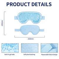 Masque oculaire en gel OEM avec perles de gel, en velours pelucheux, masque oculaire relaxant réutilisable avec perles de gel pour les voyages en avion et le sommeil