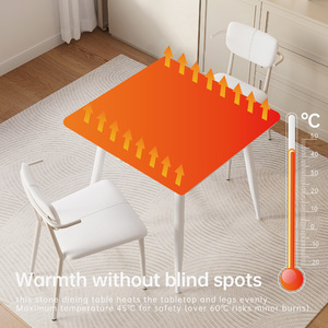 Mesa de Comedor Cuadrada Moderna con Calefacción de Grafeno y Control Inteligente de Temperatura, Superficie de Pizarra para Uso en Casa o Apartamento, Mesa Cuadrada Pequeña - Product Image 5