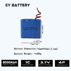 CY Factory 18650 isi ulang baterai Lithium Ion 1S4P 3.7V 8000mAh - Product Image 2