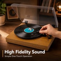 Tourne-disque rétro de haute qualité avec Bluetooth, 3 vitesses (33/45/78 tours), lecteur de disques vinyles en bois, phonographe pour cadeau musical